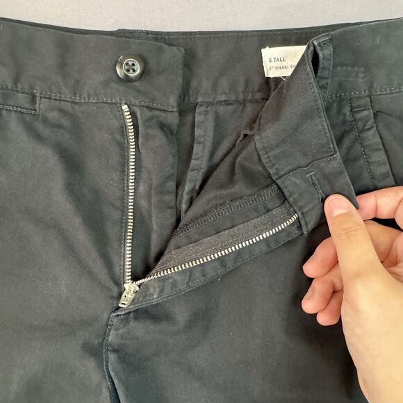 Gap Short women 6 tall khaki flat front cotton blend black - Picture 4 of 14